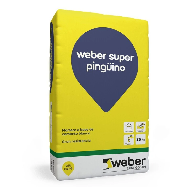 CEMENTO BLANCO WEBER SUPER PINGÜINO 25 KG