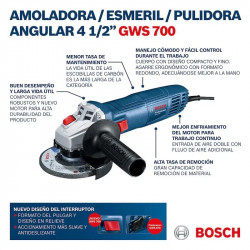 AMOLADORA ANGULAR BOSCH GWS 700 06013A30H0-000
